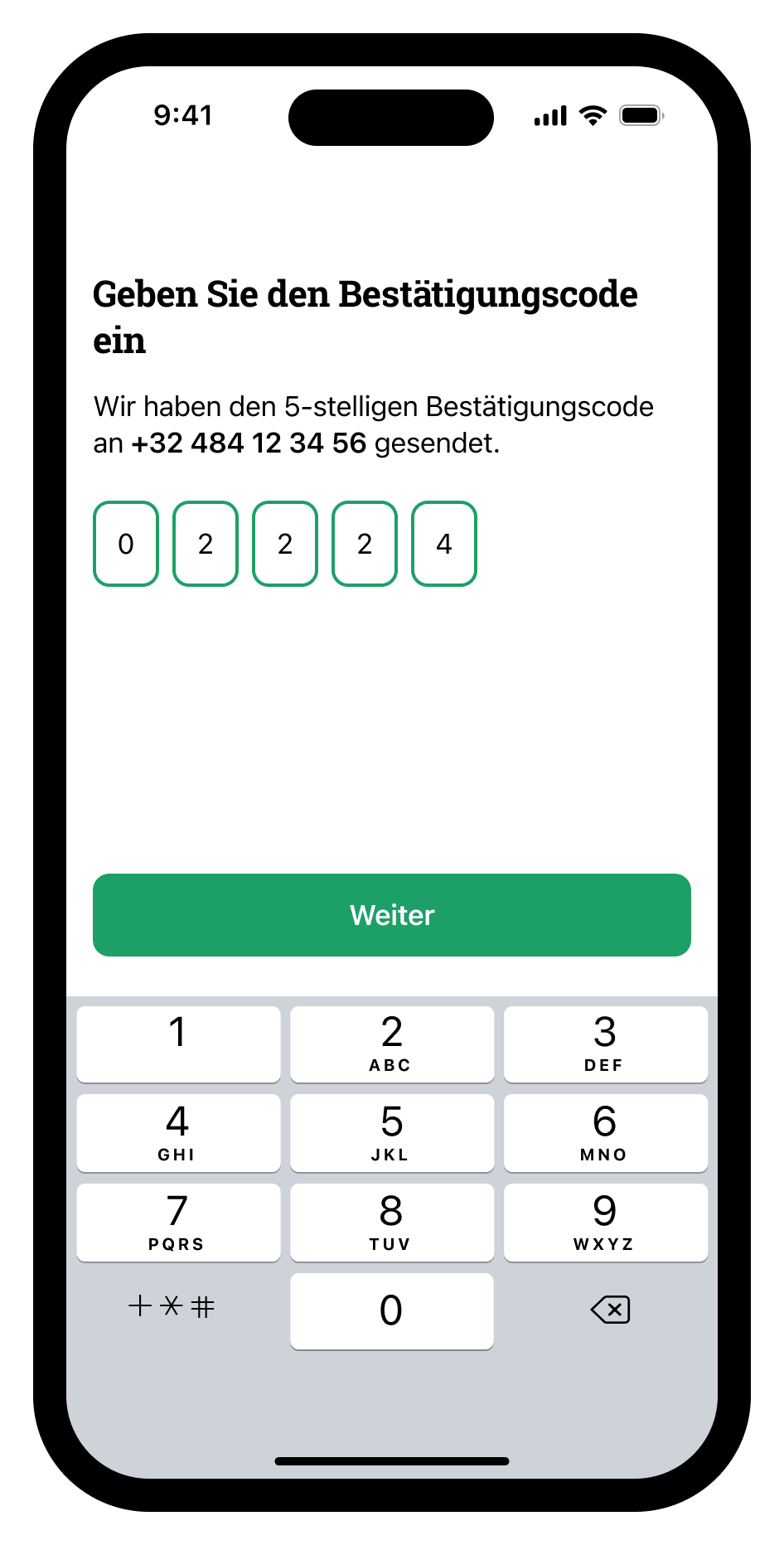 Step=8_enter verification code, Device=Phone, Language=DE