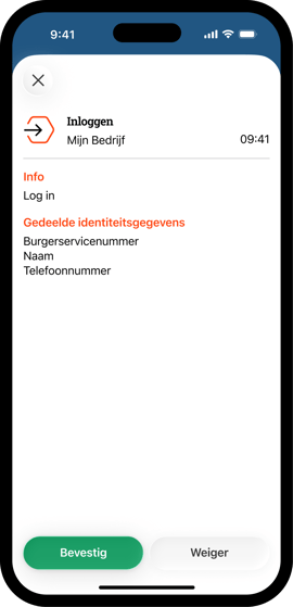mockup actie inloggen