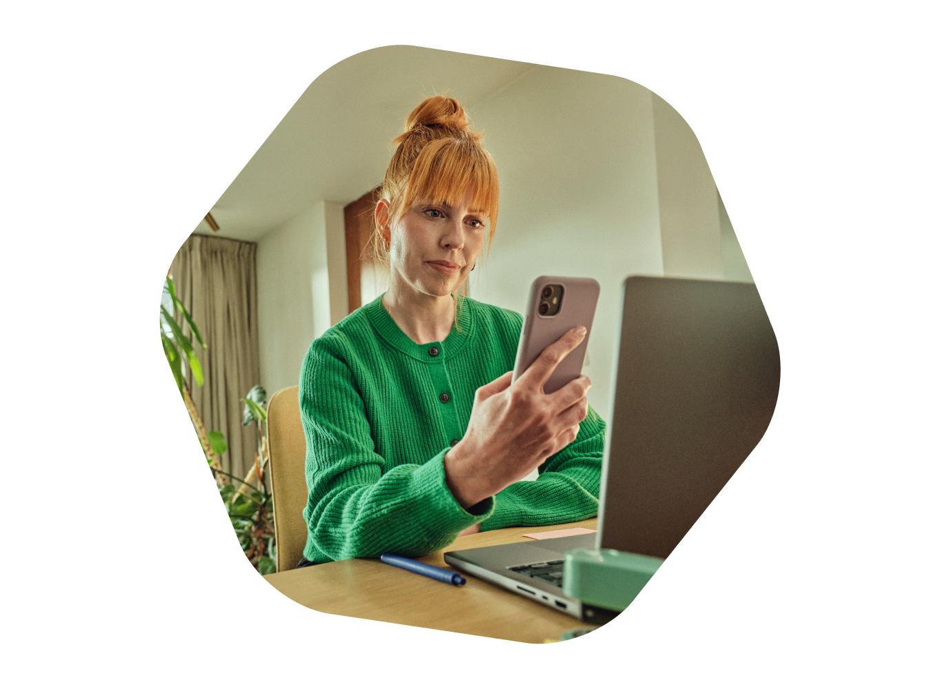 scan laptop woman